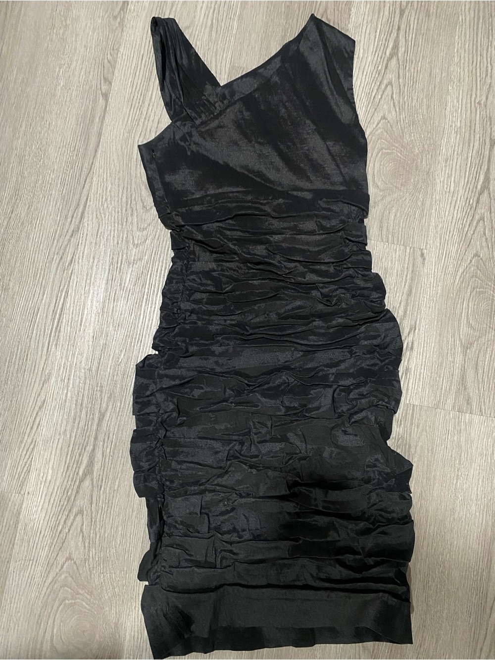 Calvin Klein One-Shoulder Ruched Cocktail Dress - Black